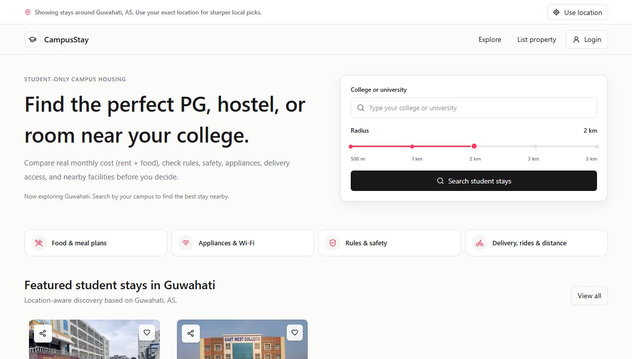 CampusStay website preview